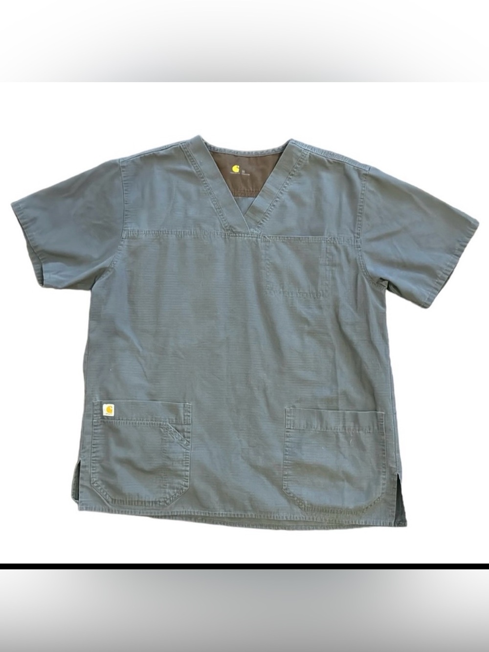 CARHARTT SCRUBS SHIRT SHORT SLEEVE CHARCOAL PULL OVER UTILITY MEDIUM